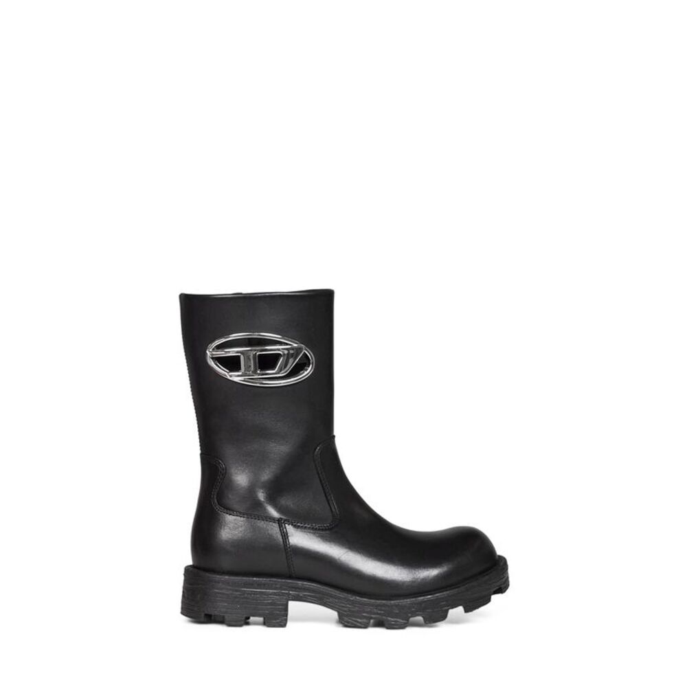 Diesel Women Black D-Hammer Cut-Out Biker Boots